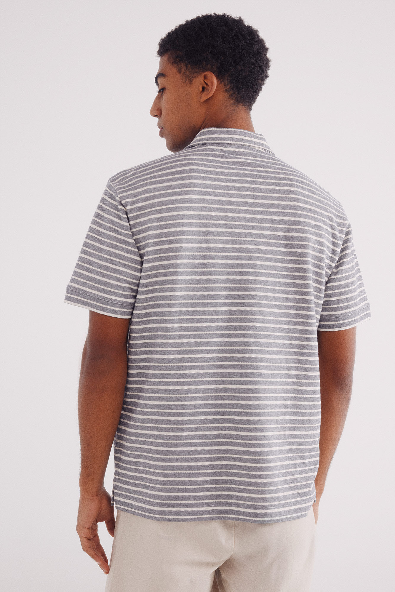 Springfield Polo jersey microrraya estructura regular fit azul