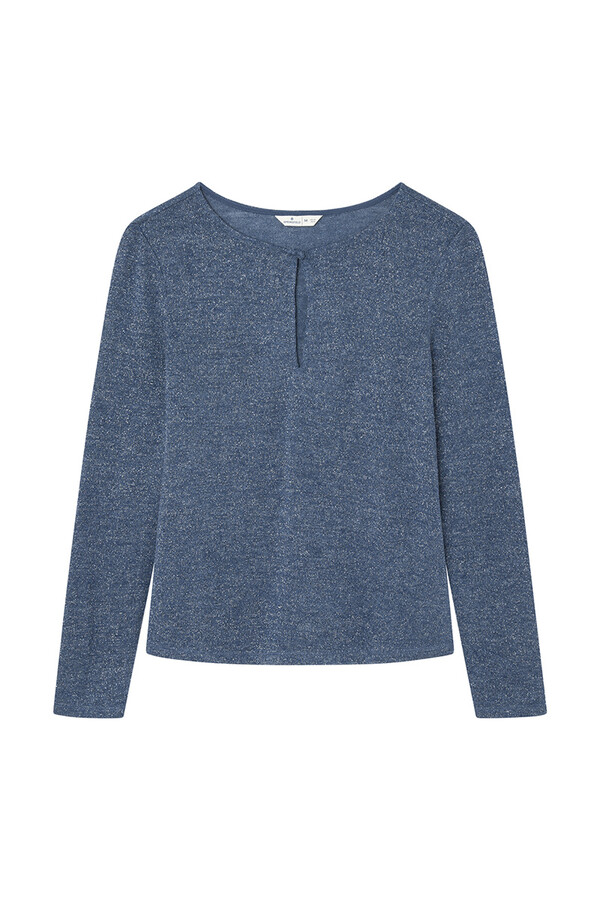 Springfield Playera lurex abertura escote gris