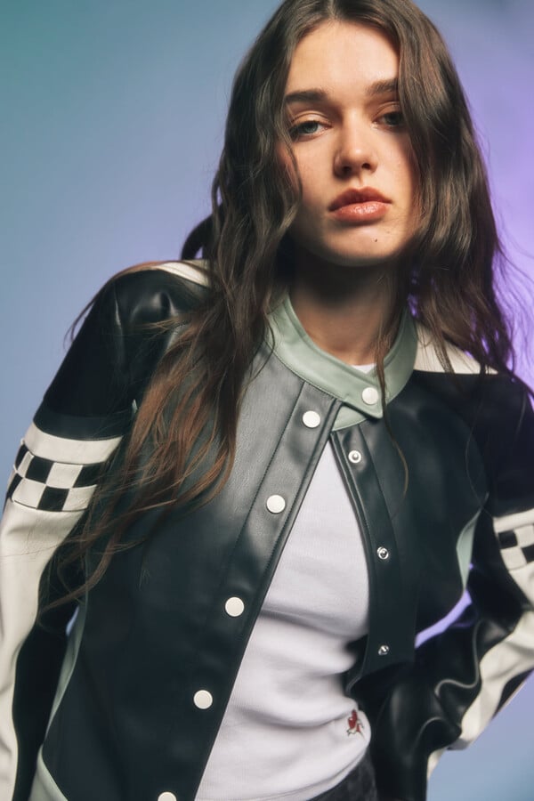 Springfield Chamarra motera negro