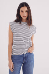 Springfield Playera manga caída botones hombro azul
