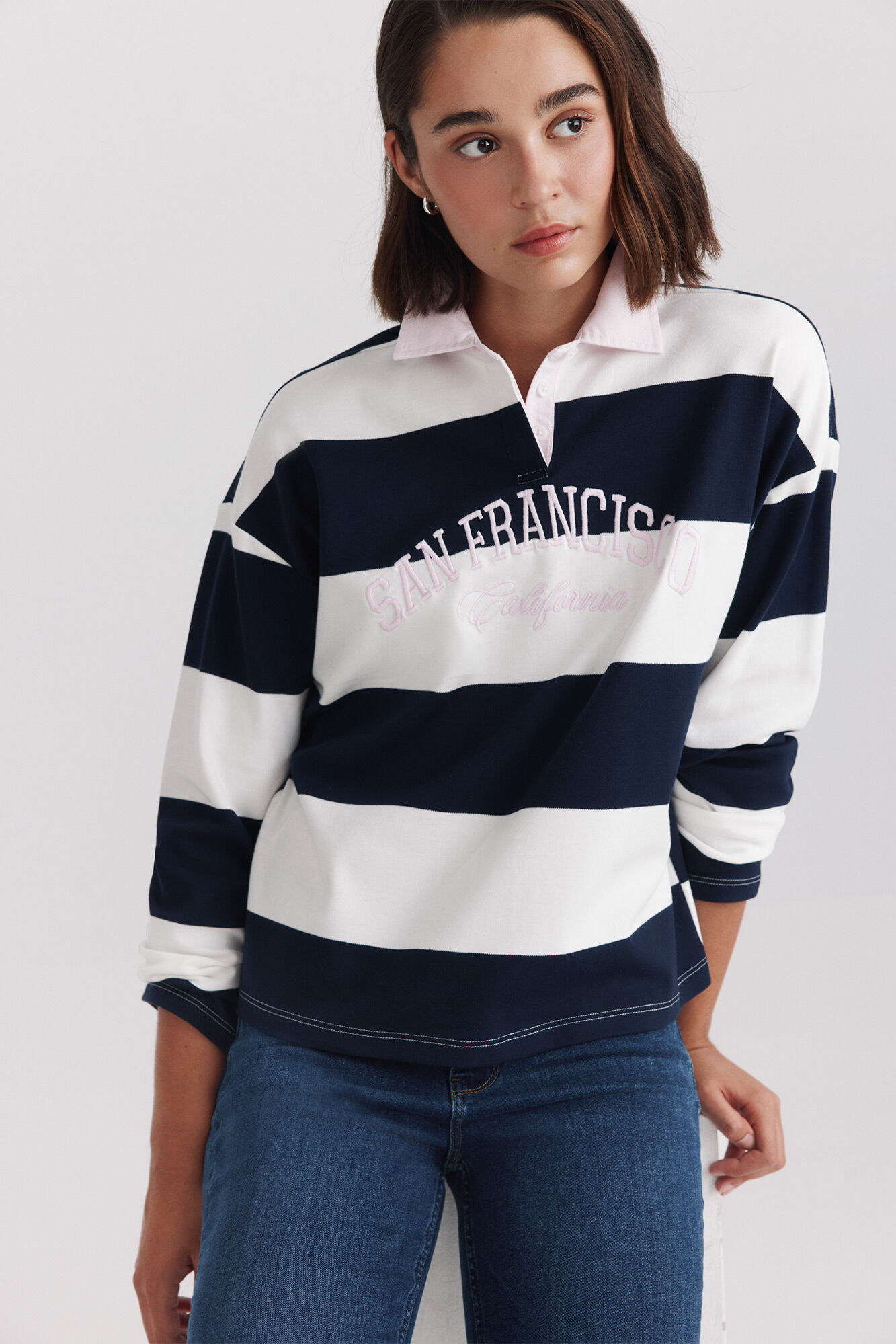 Springfield Polo cuello camisero "san francisco" blanco