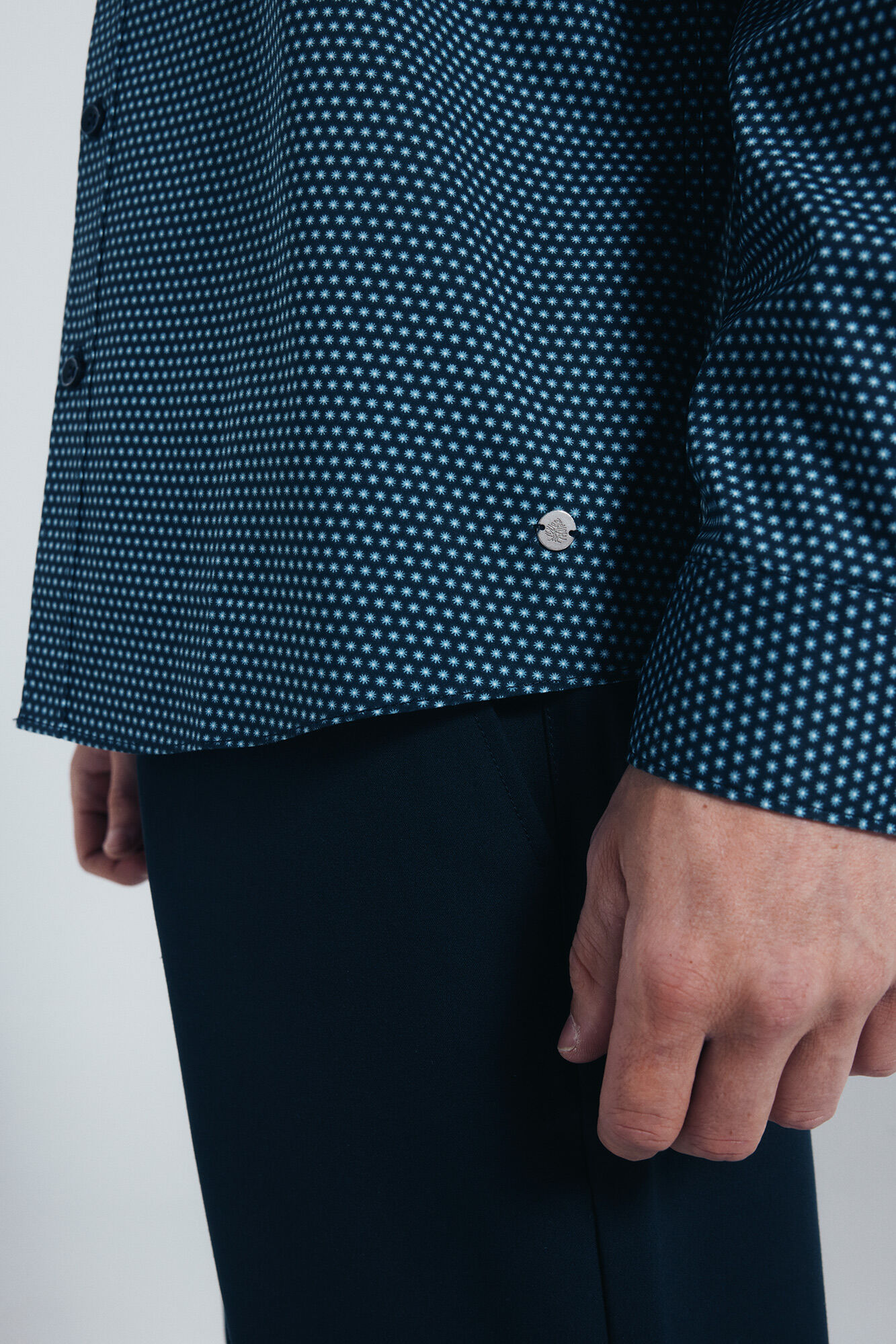 Springfield Camisa de popel&iacute;n con estampado azul