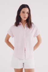Springfield Camisa oxford ligera manga corta rosa
