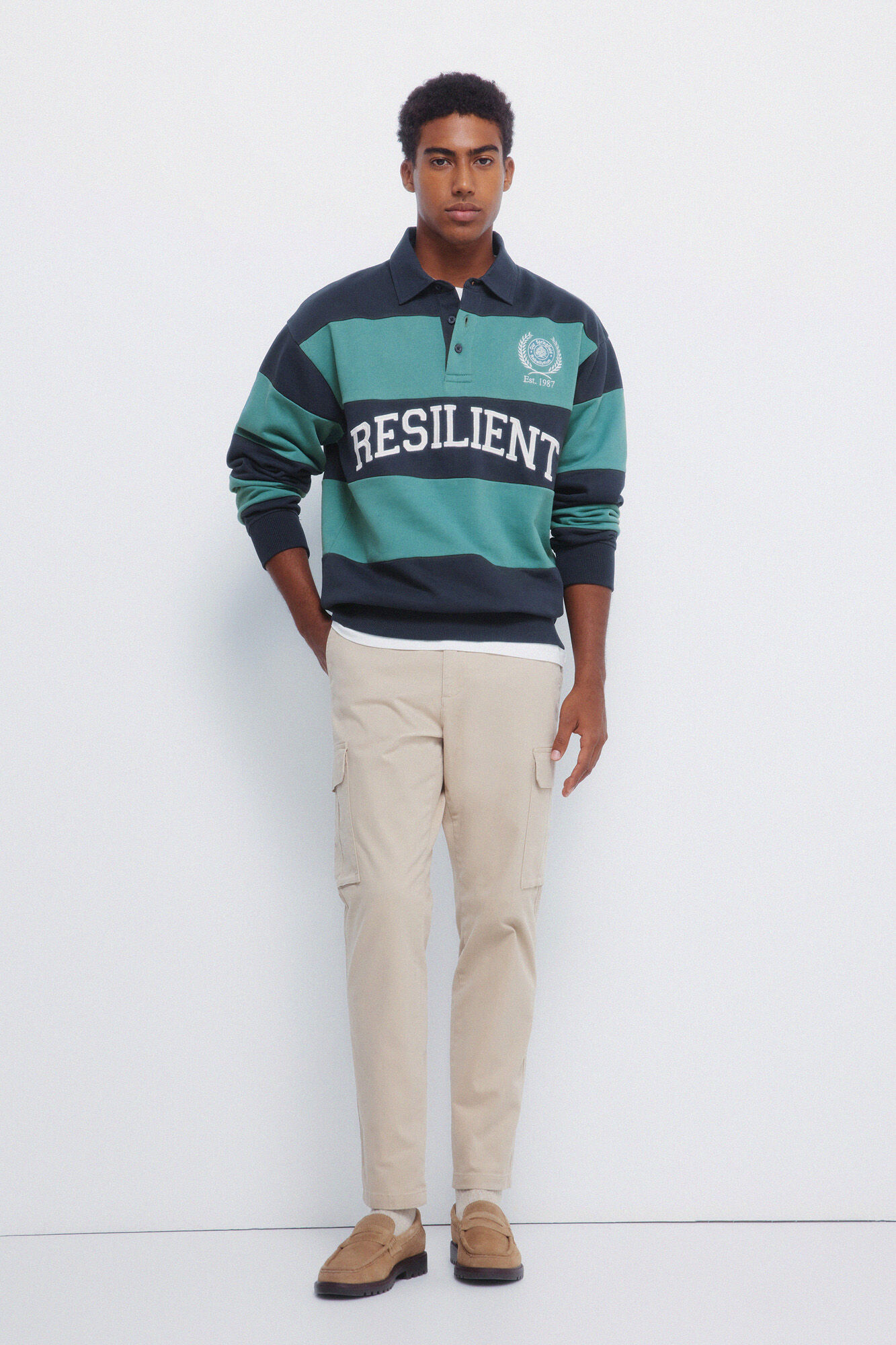 Springfield Cortes de sudadera con polo verde