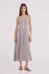 Springfield Vestido midi cenefas marfil