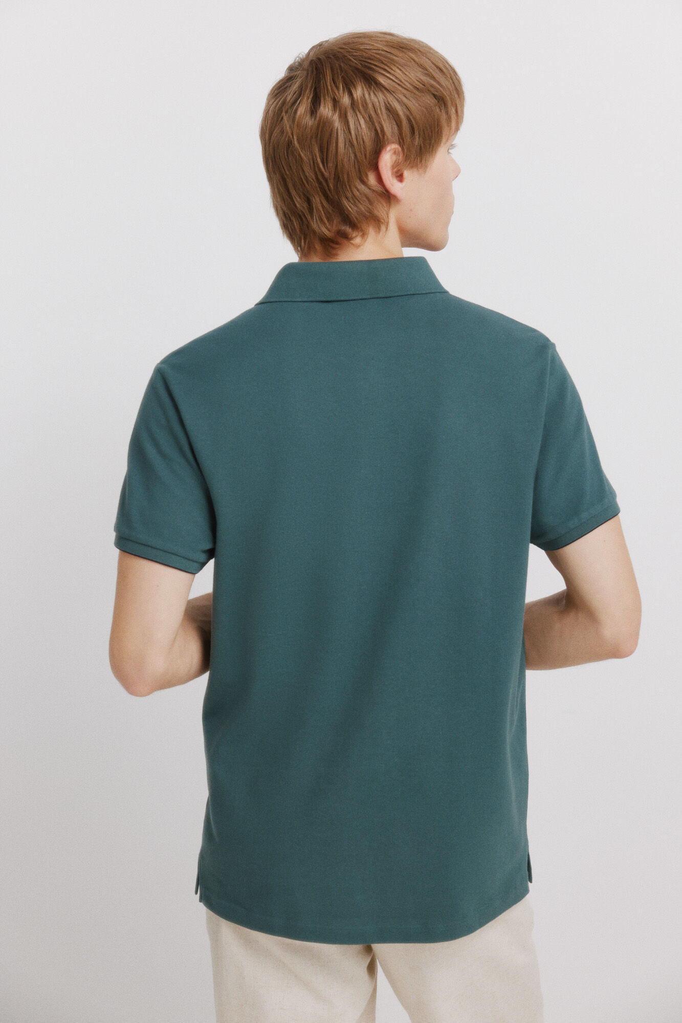 Springfield Polo piqu&eacute; de pu&ntilde;o de contraste slim fit verde