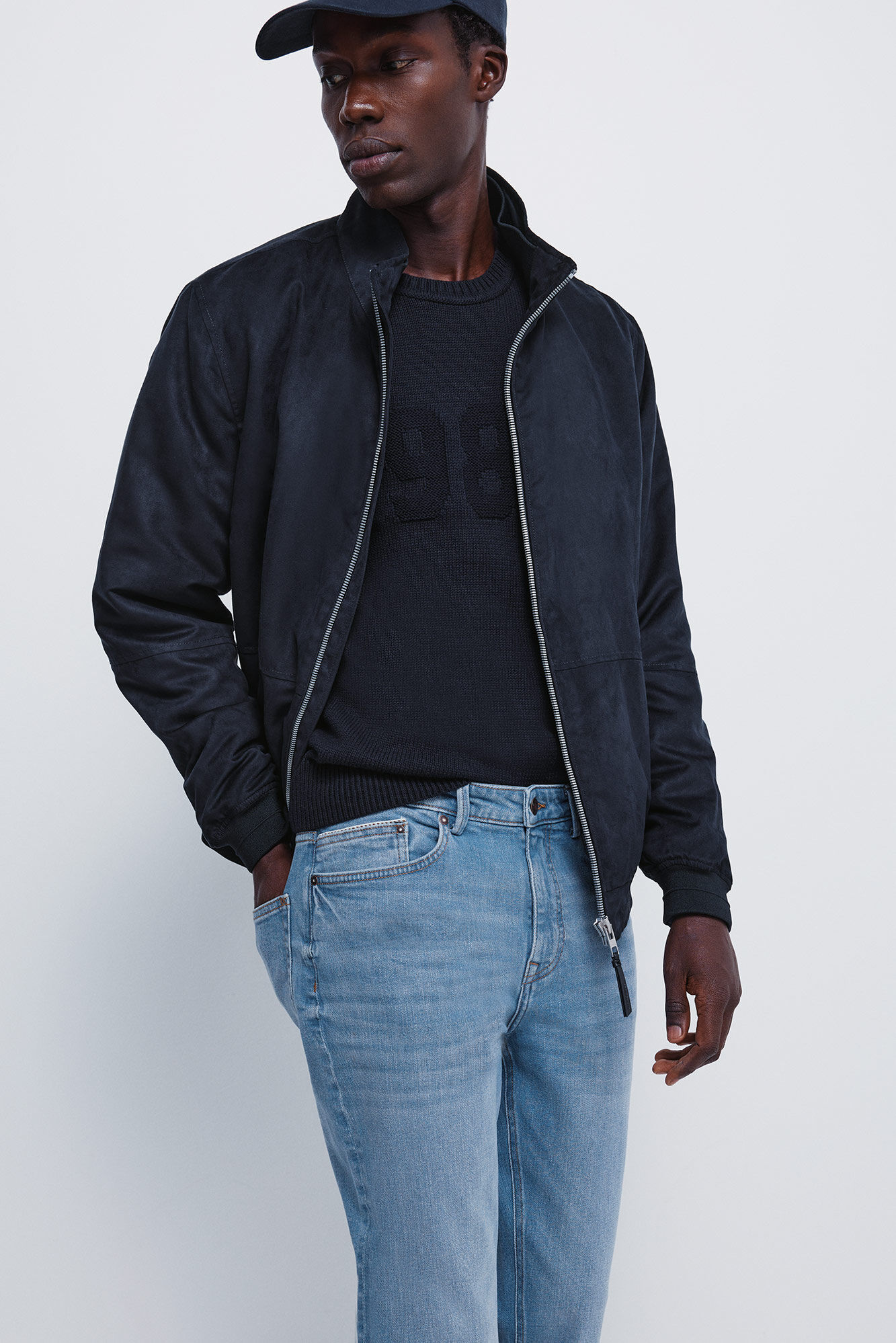 Springfield Jeans ajustados de lavado medio azul