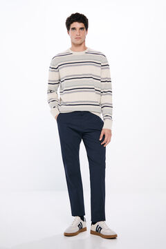 Springfield Pantalón chino microestampado slim fit azulado