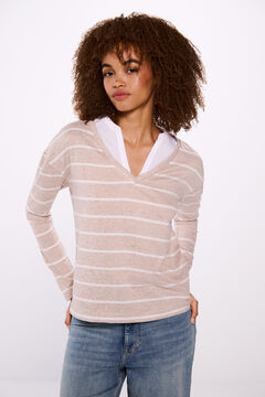 Springfield Playera combinada tacto suave café