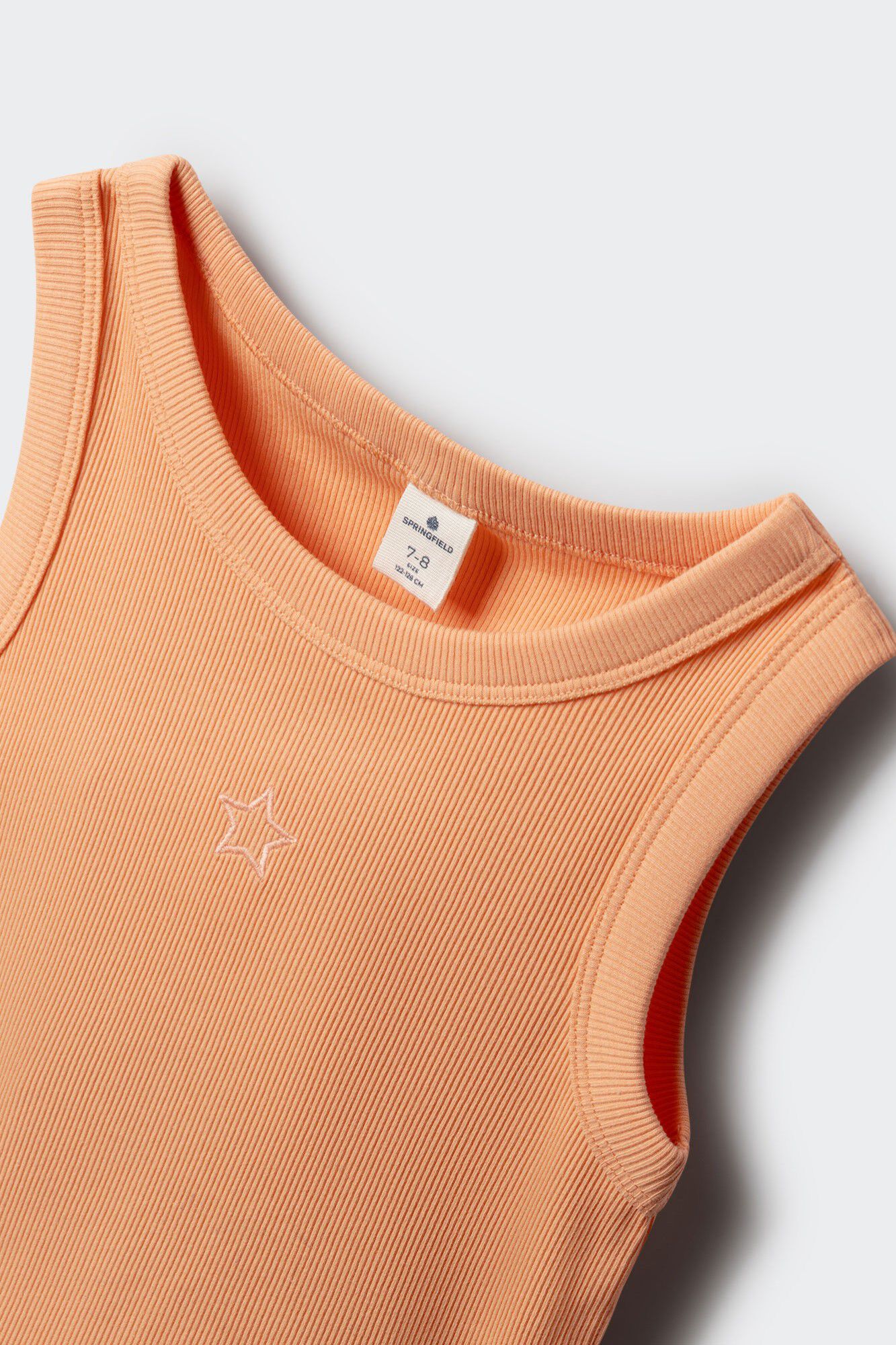 Springfield Kids Top de rib bordado de estrella para ni&ntilde;a naranja