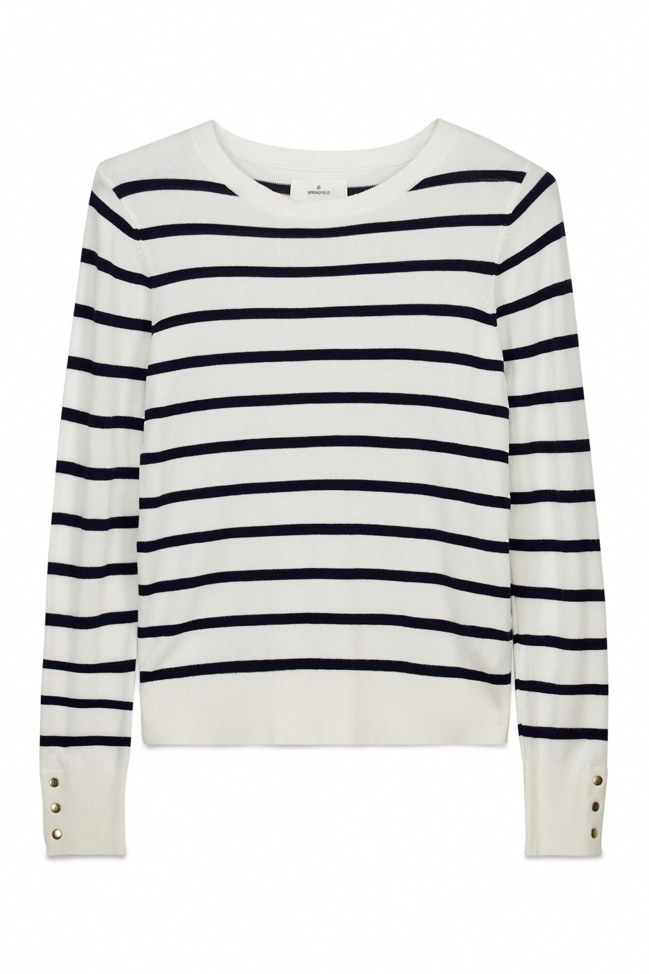 Springfield Jersey fino botones pu&ntilde;os beige