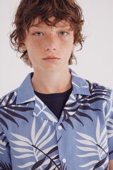 Springfield Camisa palmeras niño azul indigo