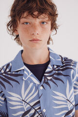 Springfield Camisa palmeras niño azul indigo