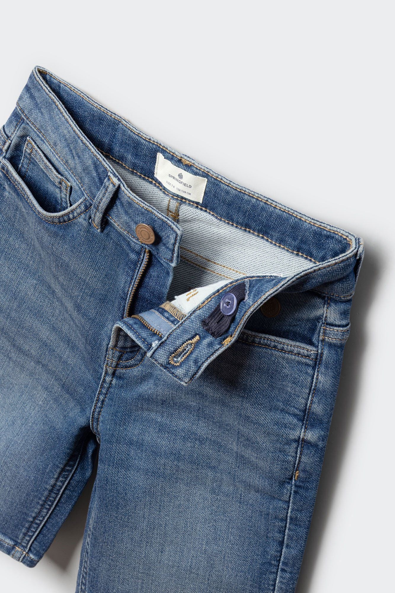 Springfield Kids Bermudas de mezclilla slim knit para ni&ntilde;o azul