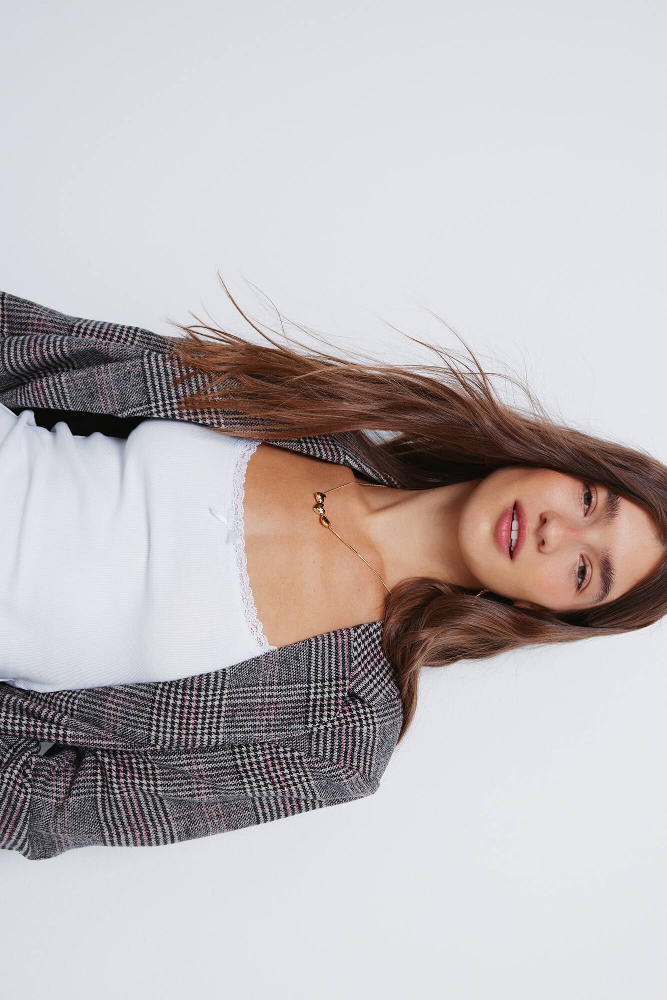 Springfield Blazer a cuadros beige