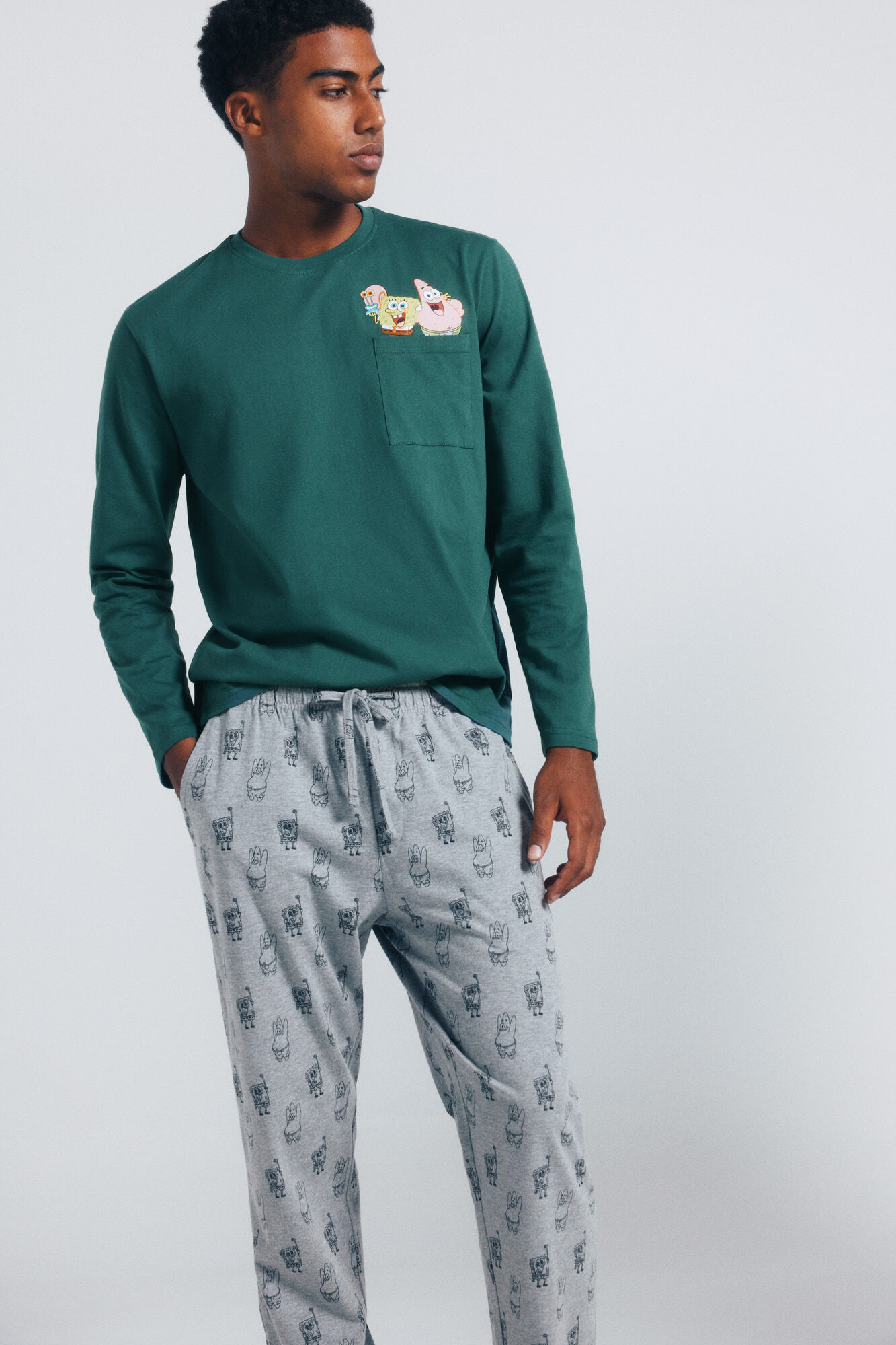 Springfield Pijama larga Bob Esponja verde