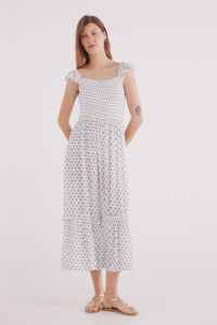 Springfield Vestido midi smock estampado l&uacute;rex