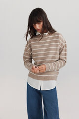 Springfield Su&eacute;ter bimateria camisero nude