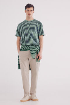 Springfield Playera rayas estampada verde