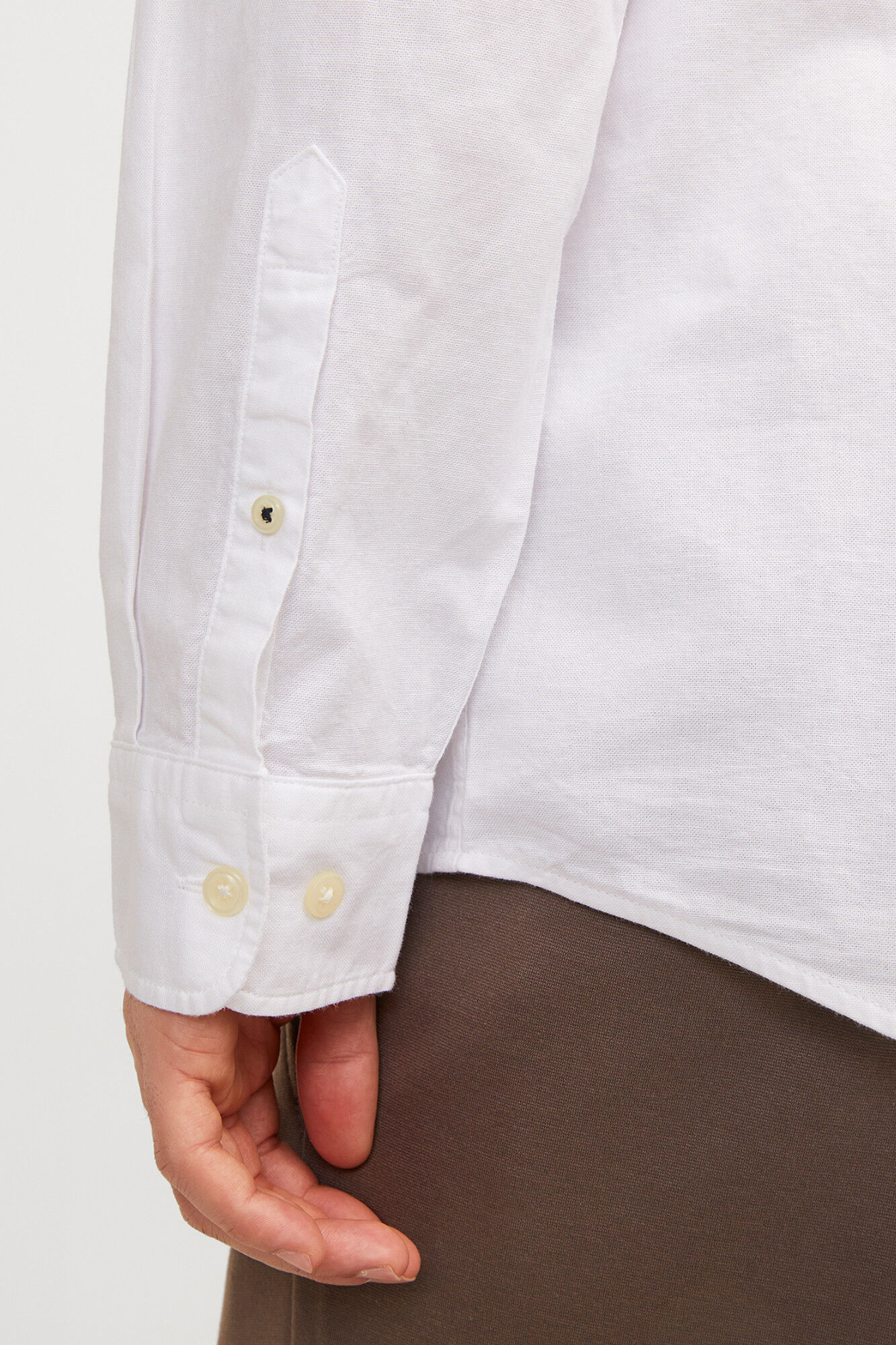 Jack & Jones Camisa oxford de algod&oacute;n natural