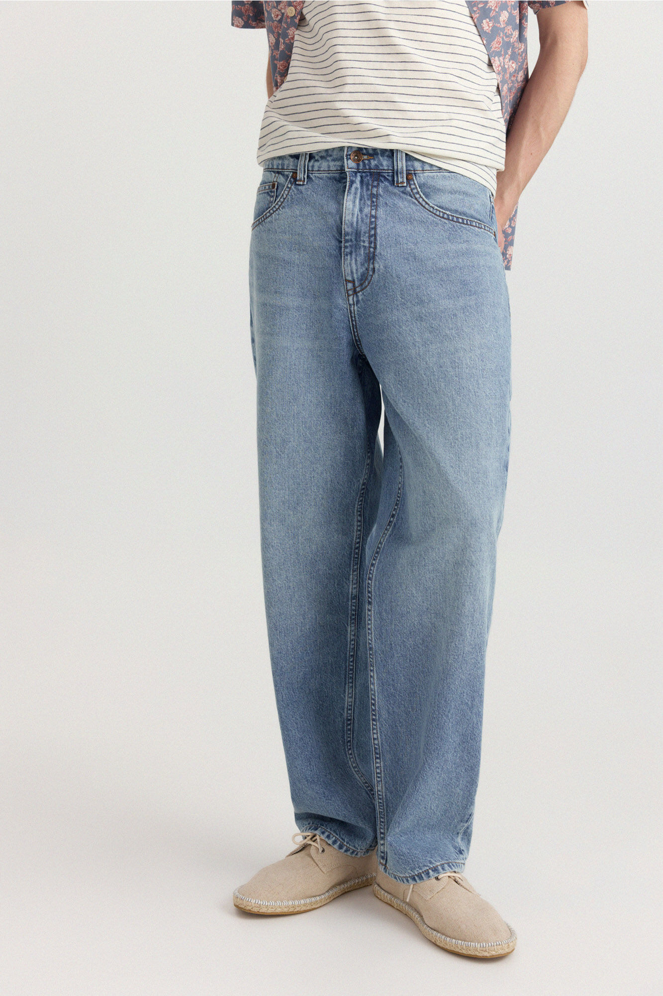 Springfield Jeans lavado medio claro wide leg azul