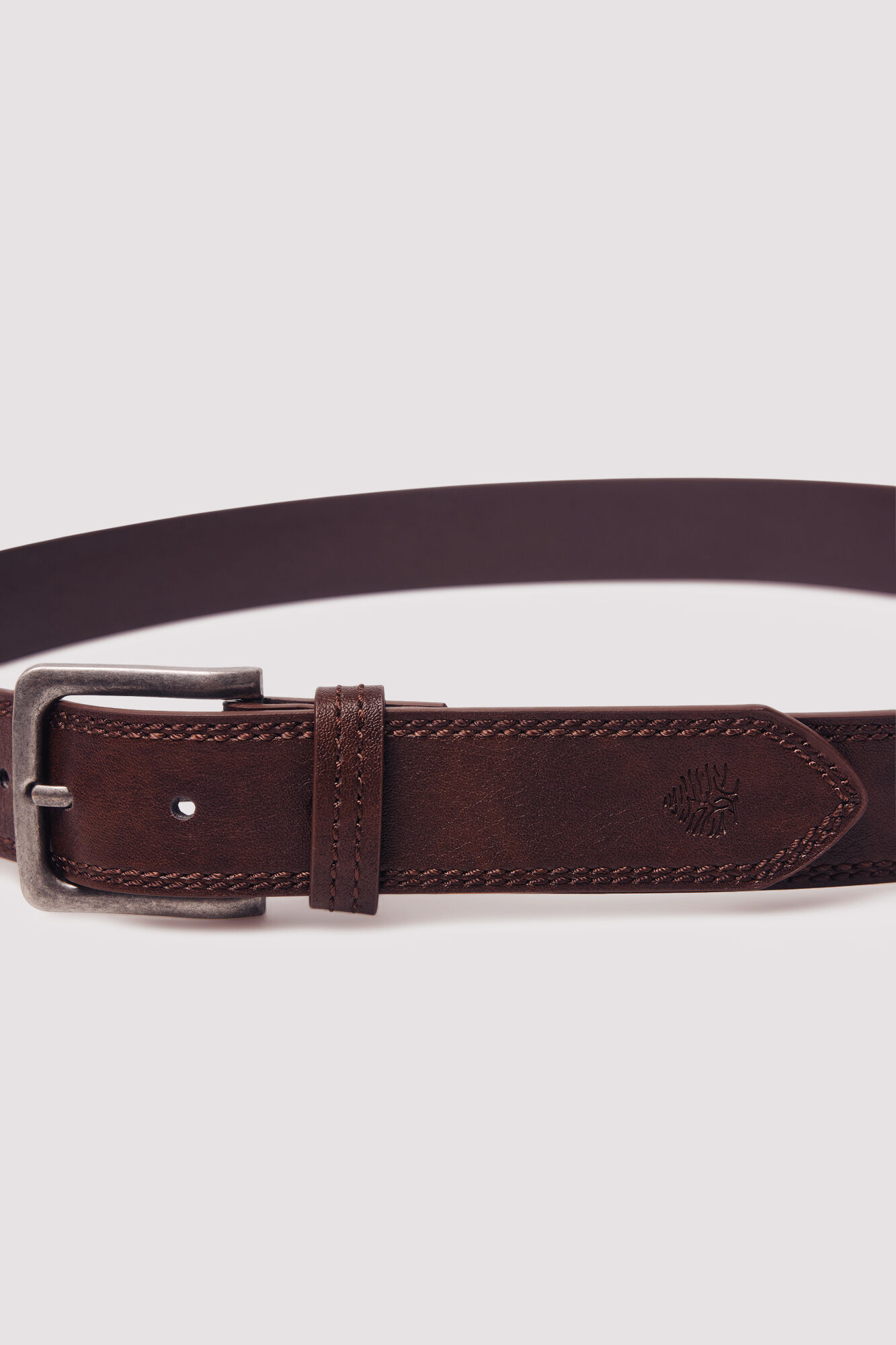 Springfield Cintur&oacute;n tipo piel pespuntes nude