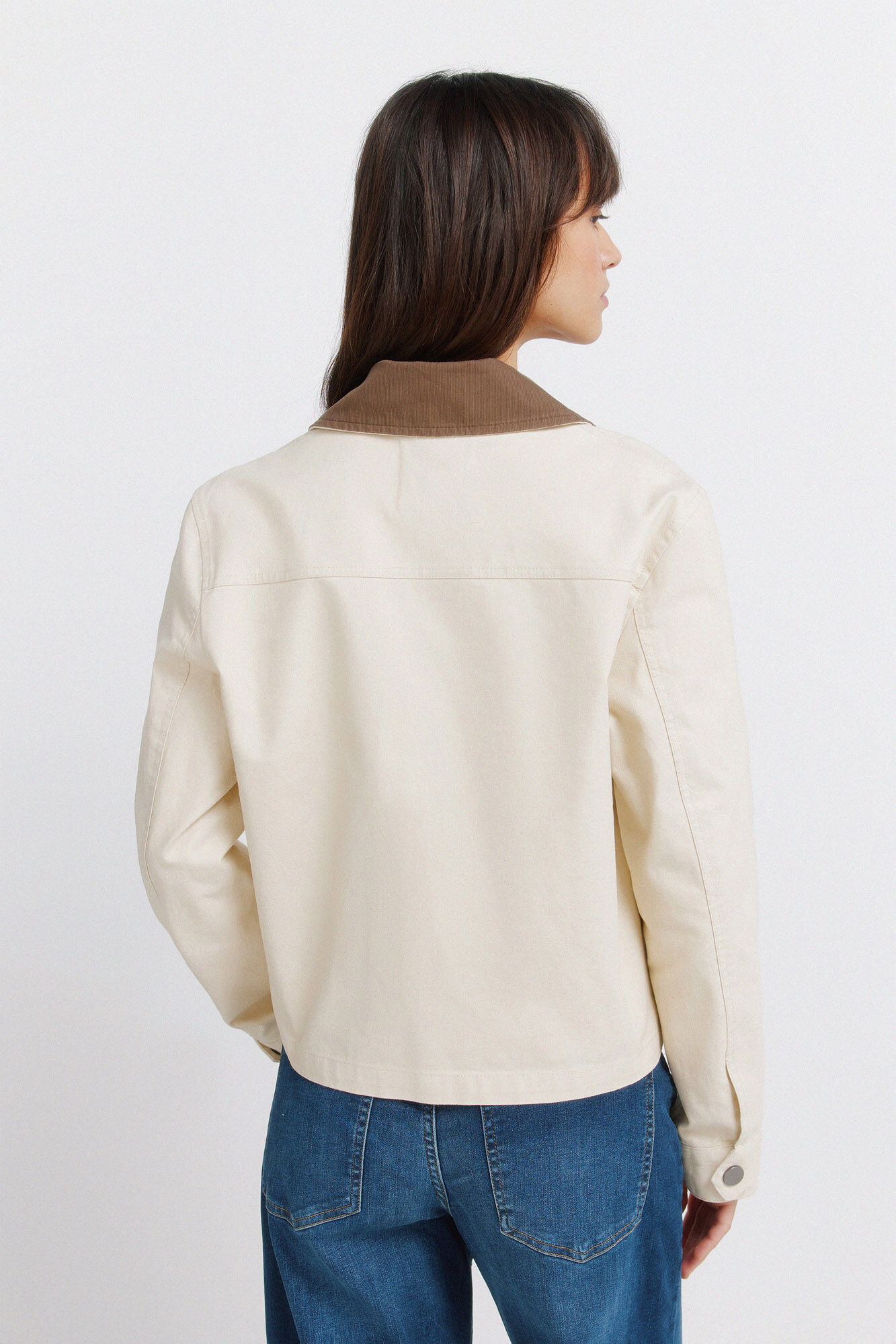 Springfield Chamarra corta de algod&oacute;n beige beige