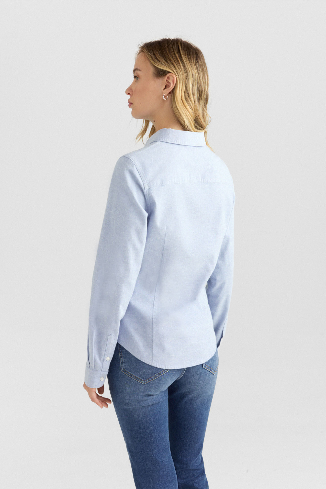 Springfield Blusa b&aacute;sica oxford azul