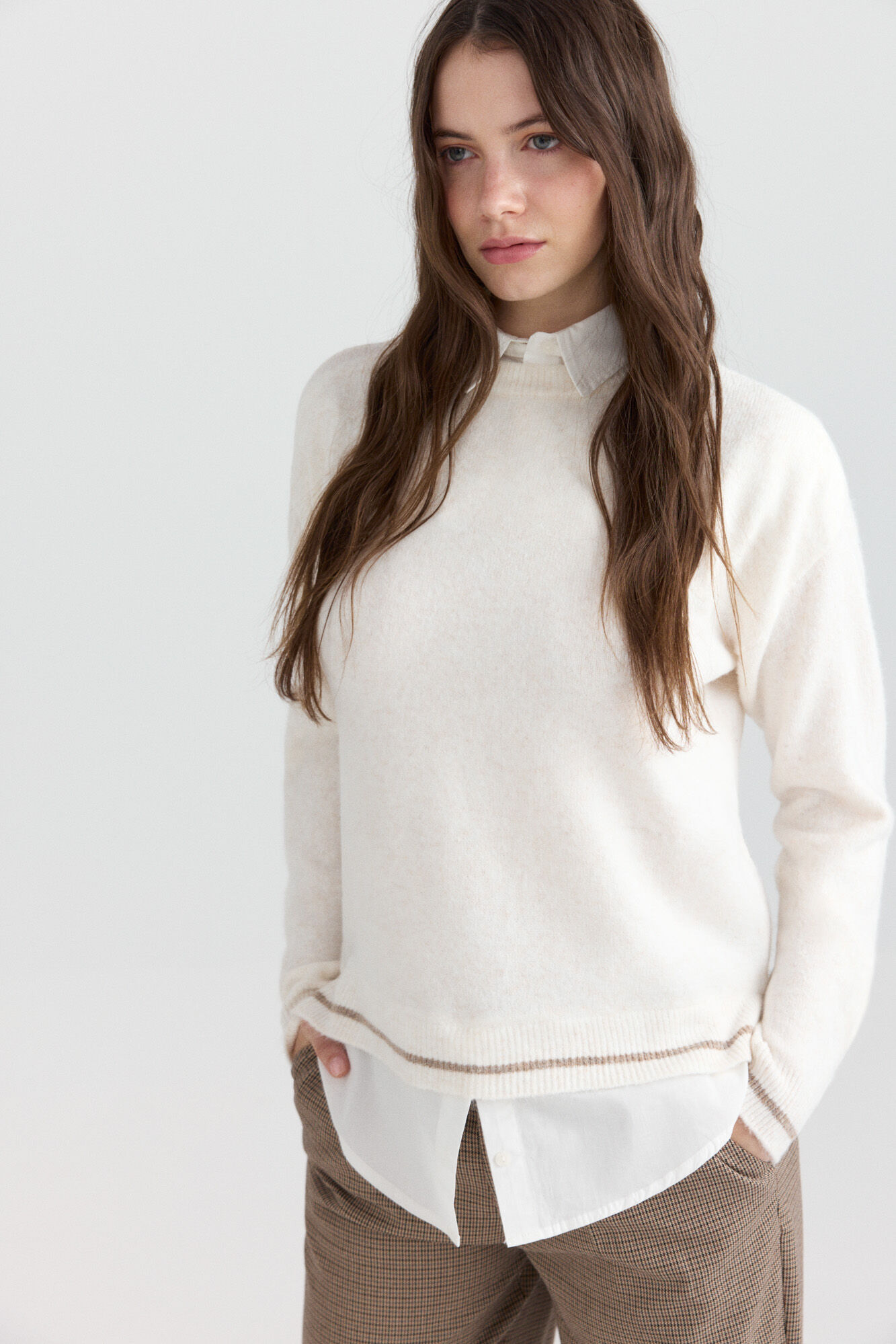 Springfield Su&eacute;ter bimateria camisero