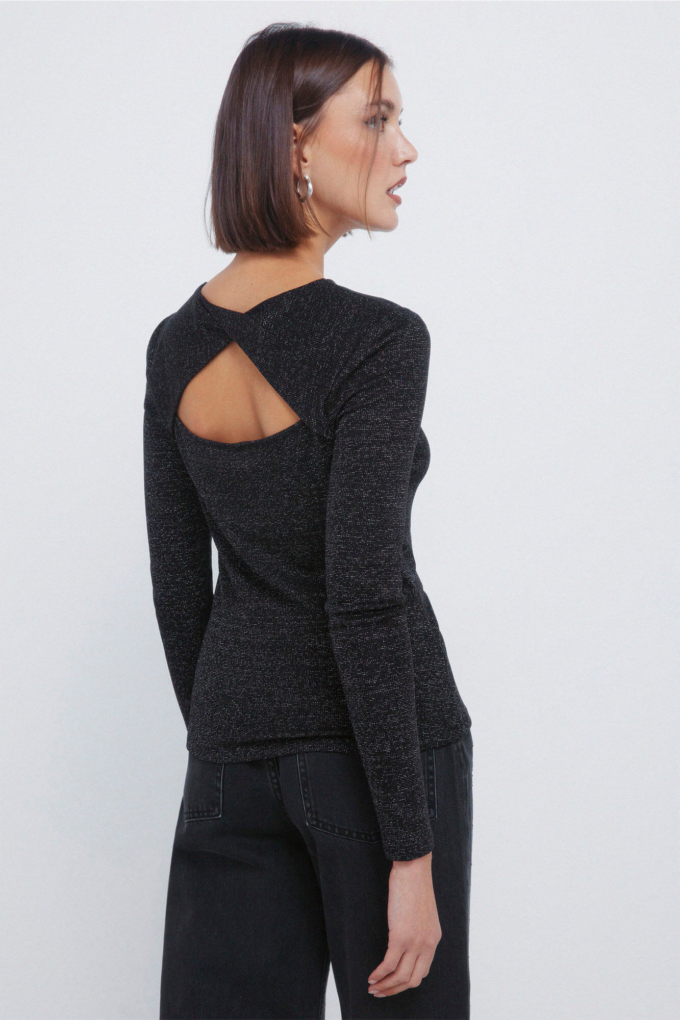 Springfield Playera con escote de l&uacute;rex negro