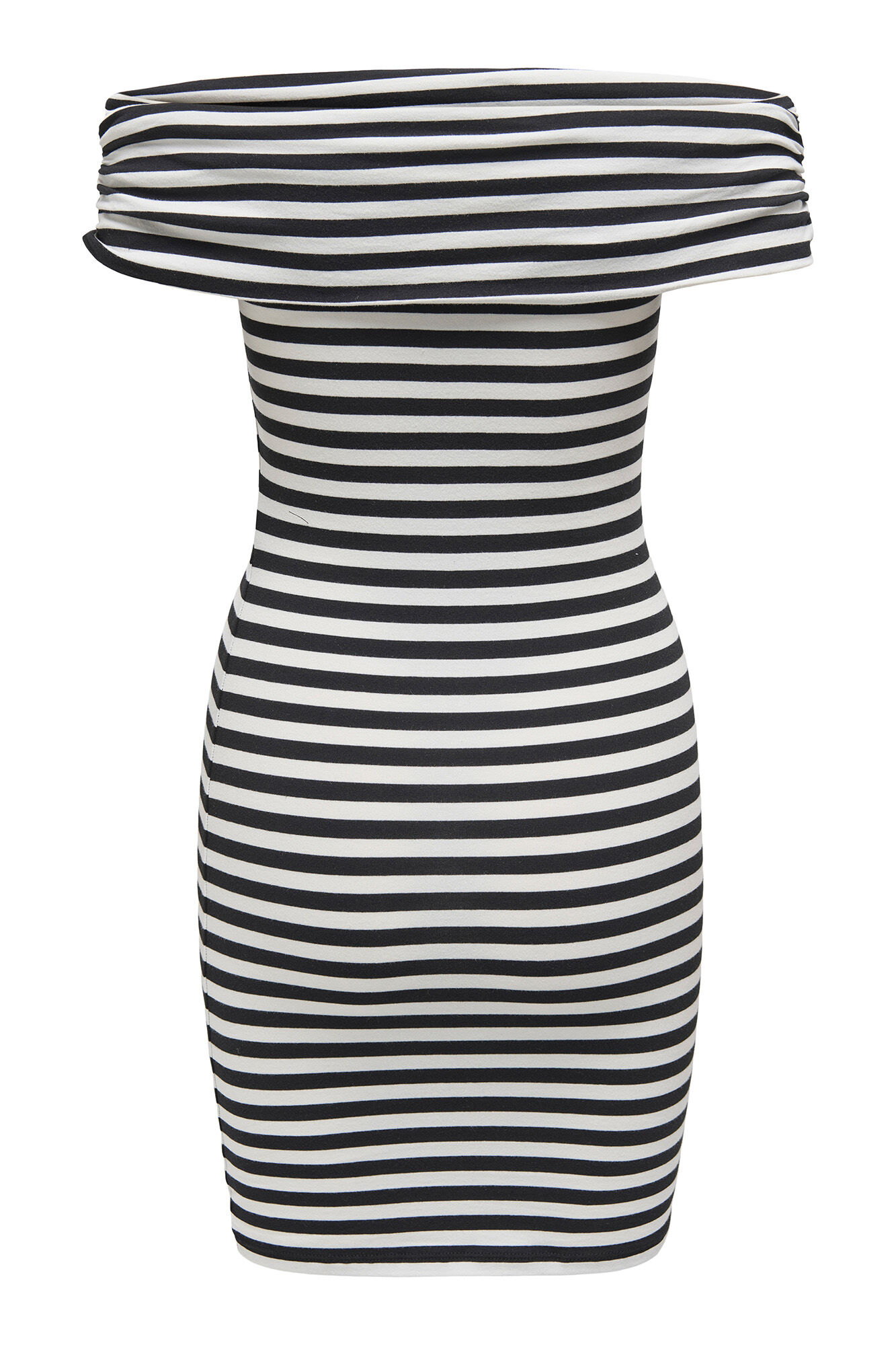 Only Vestido corto hombros descubiertos natural