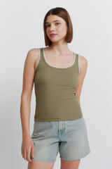 Springfield Playera nadadora bordada kaki