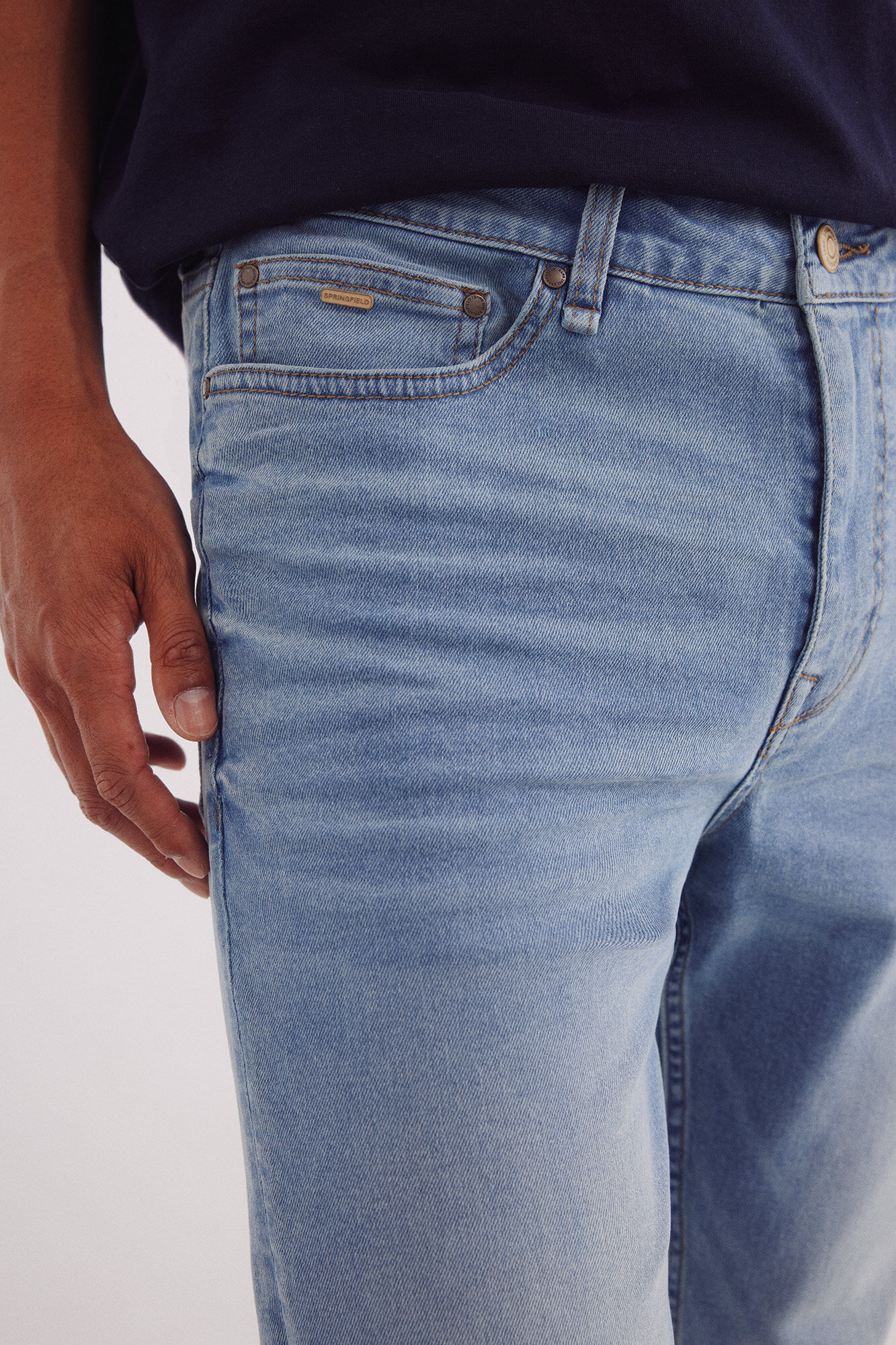 Springfield Jeans sobretintado skinny fit turquesa