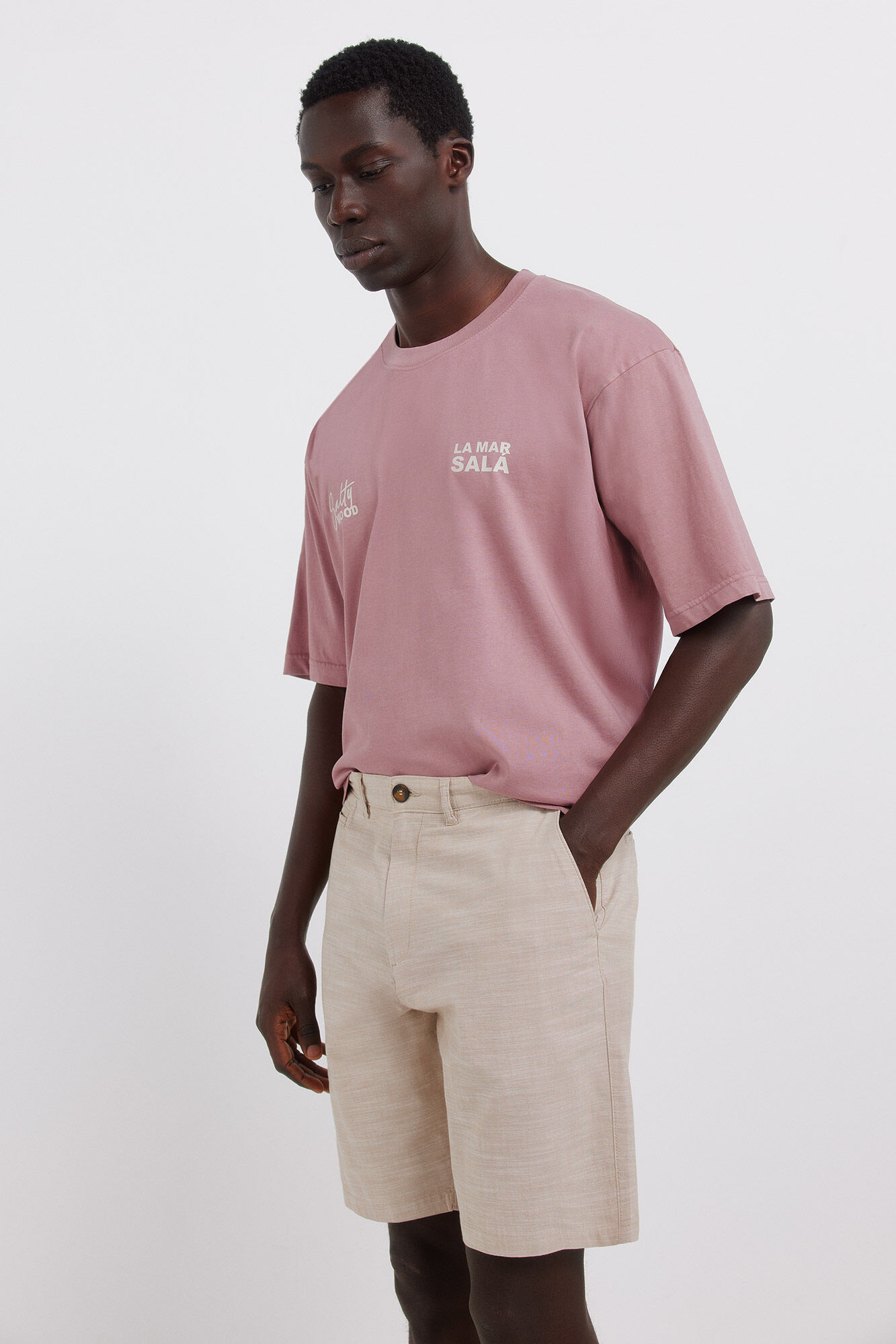 Springfield Bermudas chambray slim fit beige