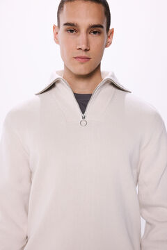 Springfield Suéter moda cuello cremallera café