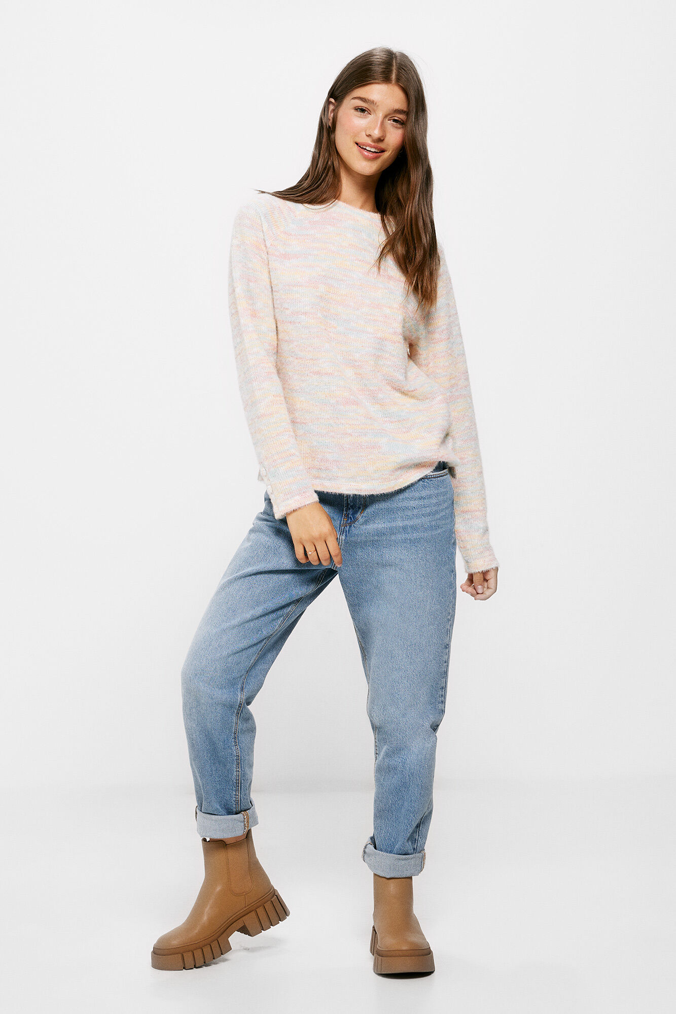 Springfield Playera Chenilla Botones Pu&ntilde;o rojo