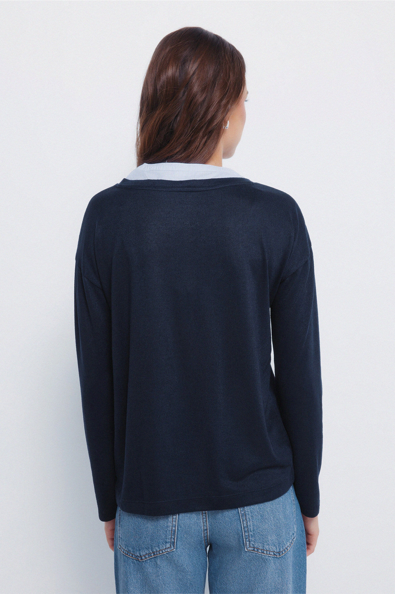 Springfield Playera de cuello combinado marino