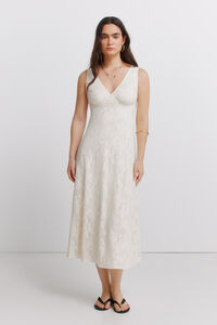 Springfield Vestido de tirantes bordado de flor