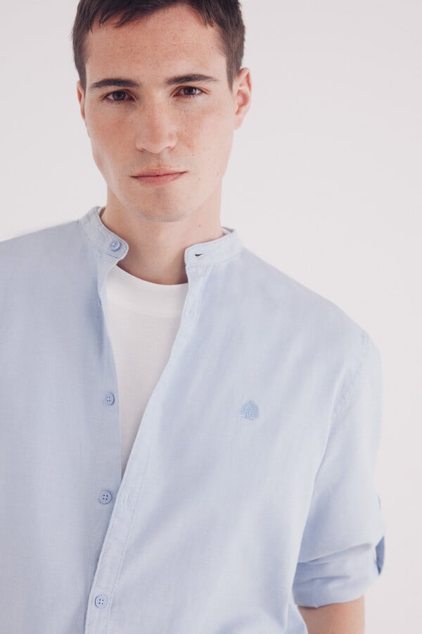 Springfield Camisa mao estructura bicolor azul