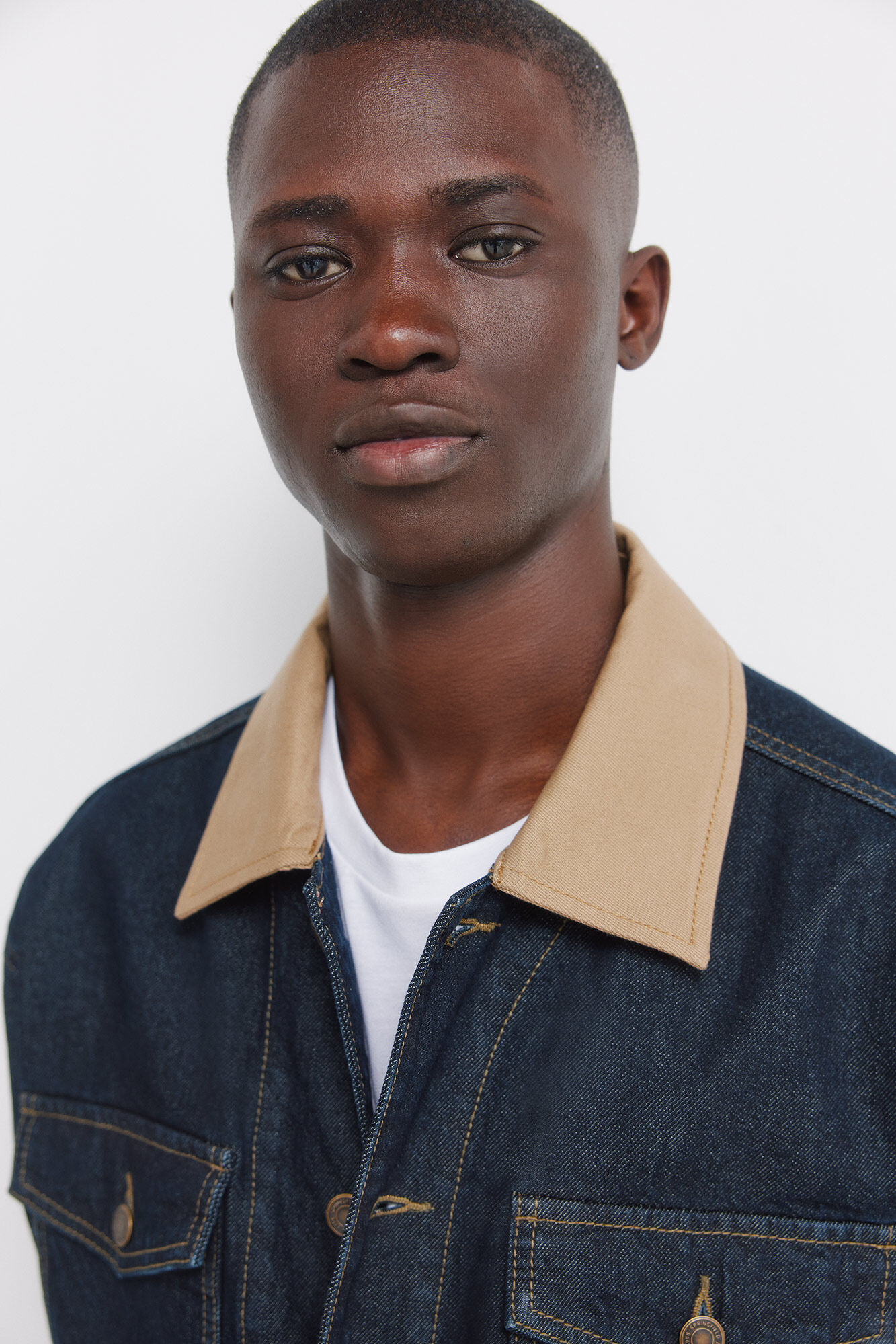 Springfield Cazadora vaquera oversize cuello contraste marino