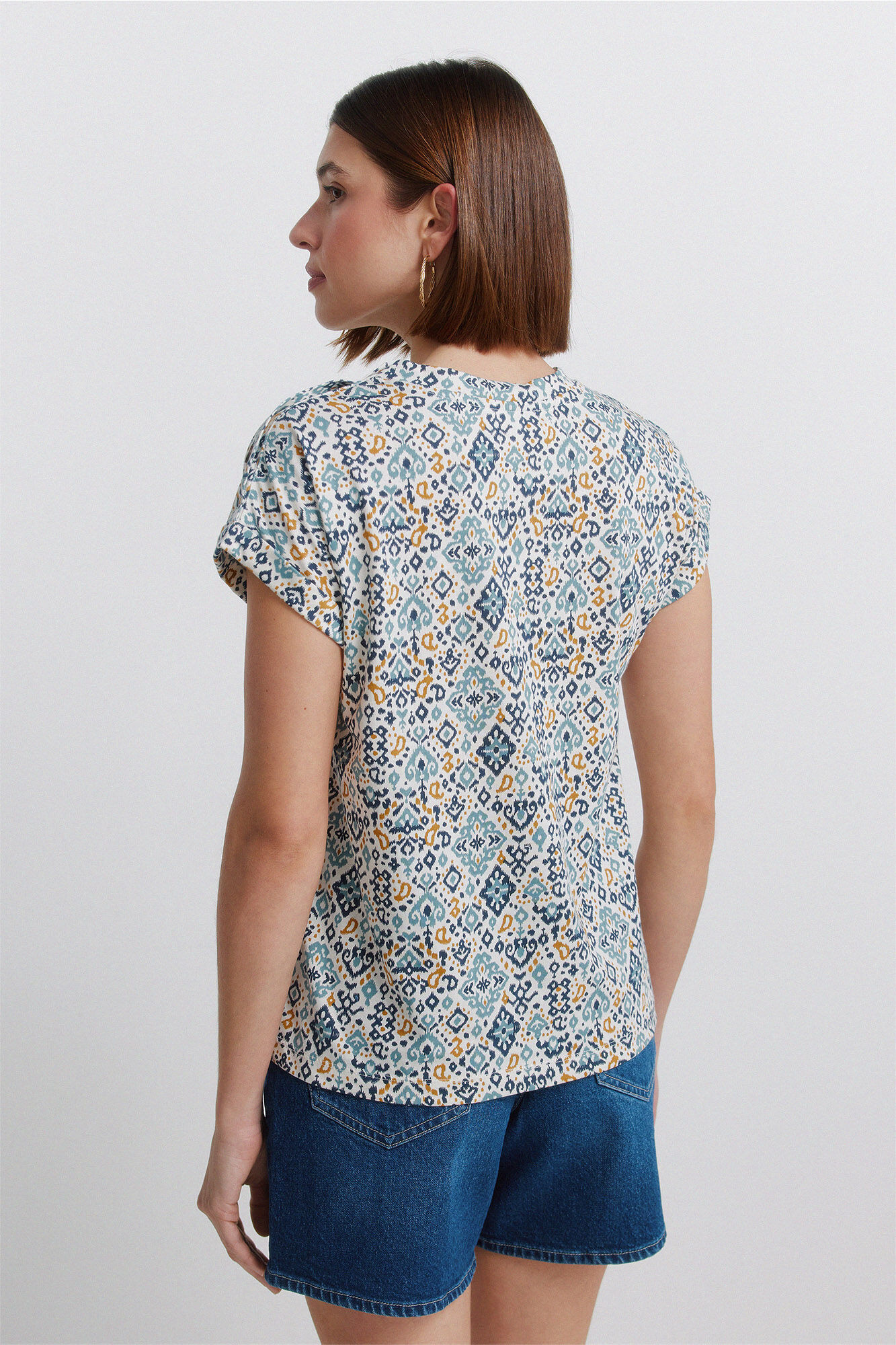 Springfield Playera estampada con botones natural