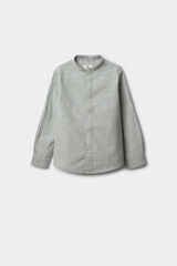 Springfield Camisa textura cuello mao niño verde