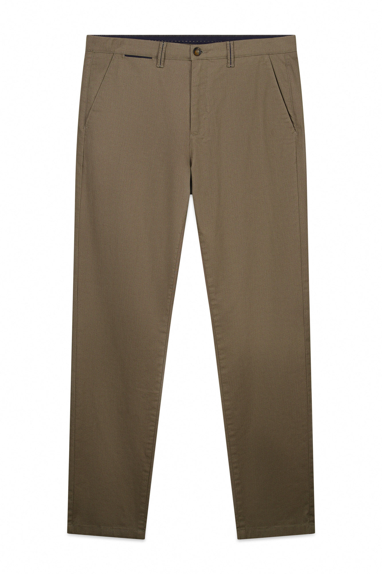 Springfield Pantal&oacute;n chino microestampado slim fit caf&eacute;