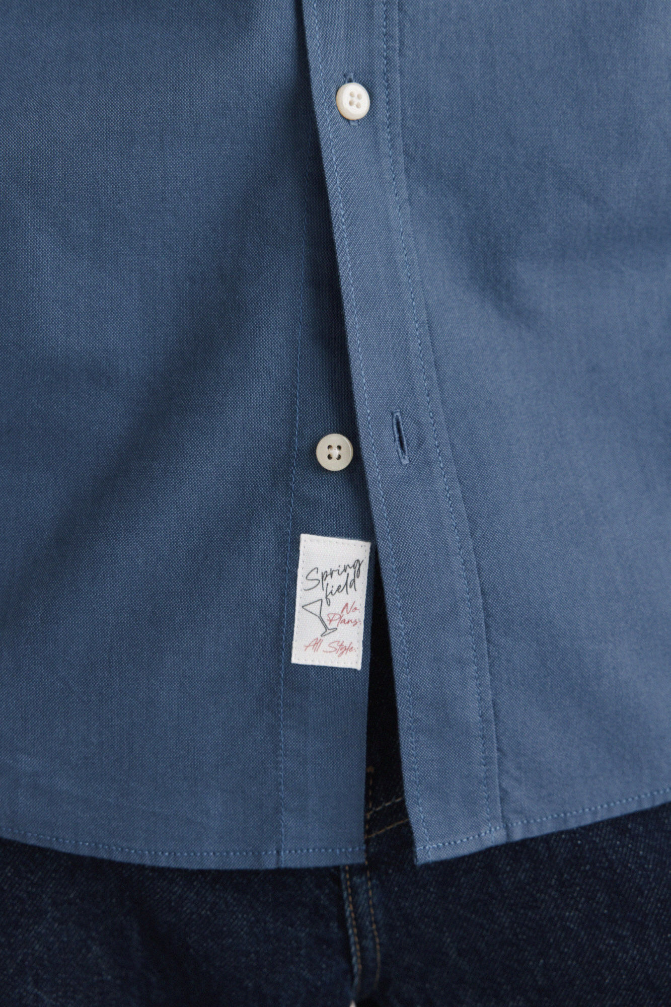 Springfield Camisa oxford ligera azul mezcla