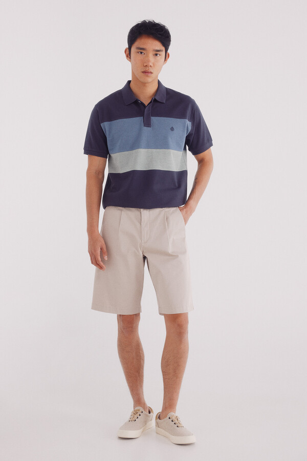 Springfield Polo piqué bloques color regular fit azul