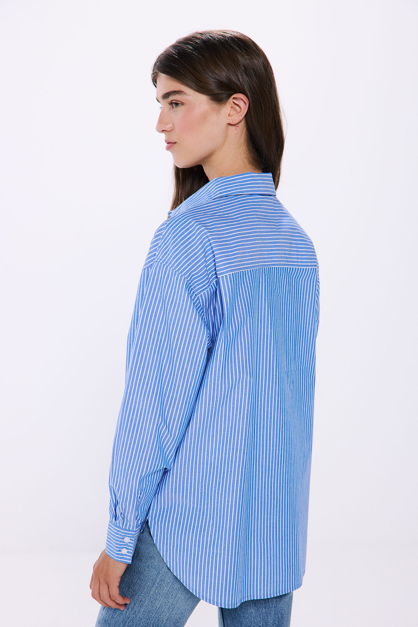 Springfield Camisa oversized algod&oacute;n  azul indigo
