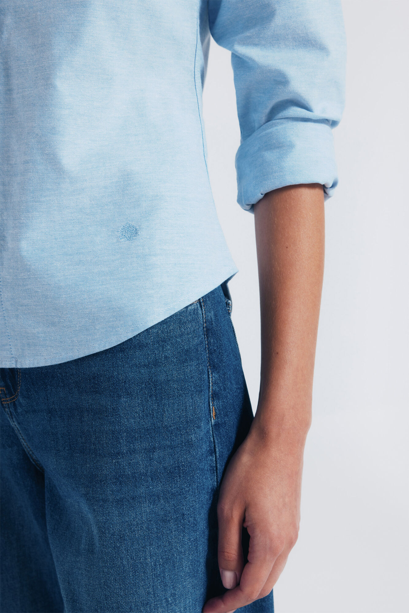 Springfield Camisa oxford algod&oacute;n azul