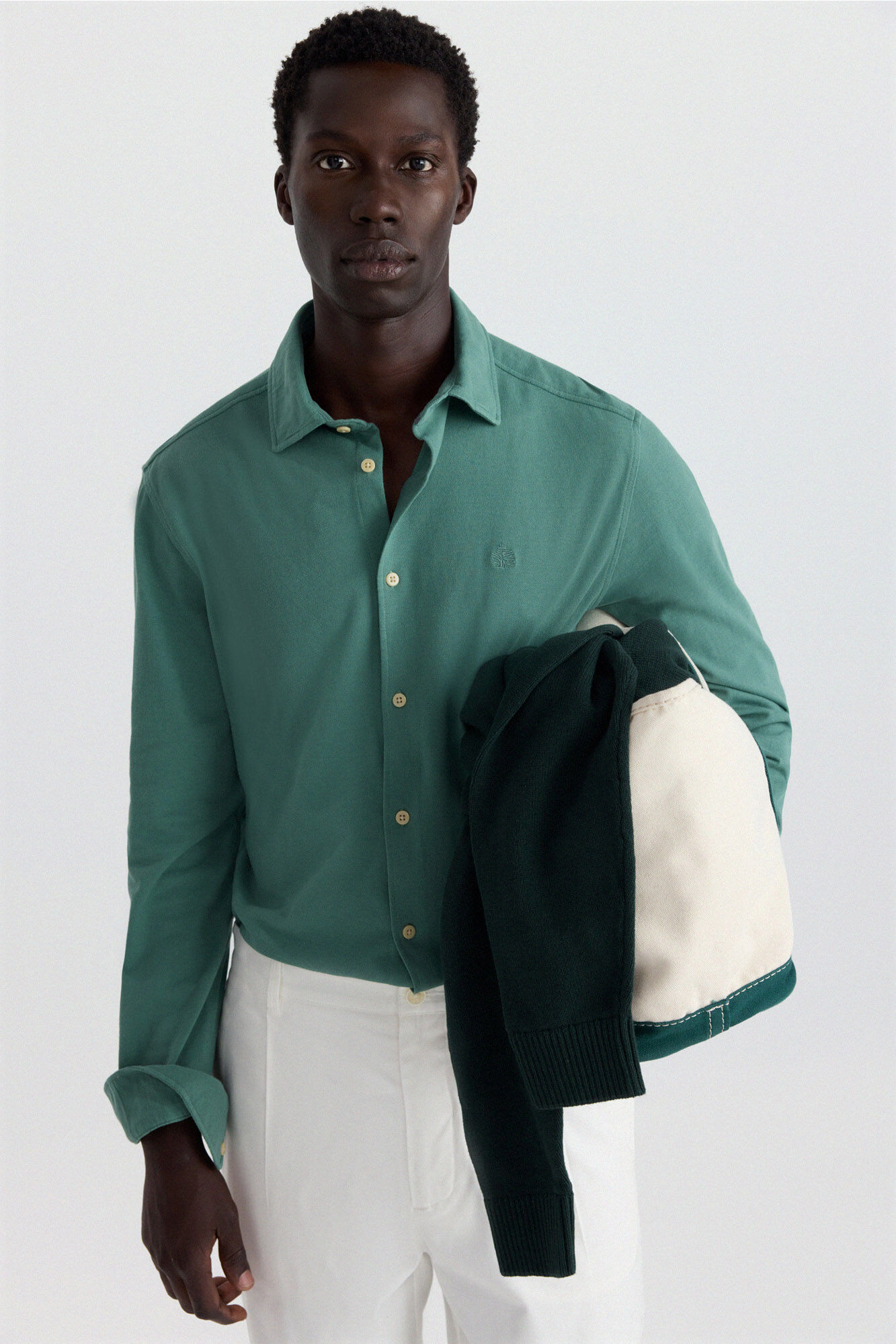 Springfield Camisa de piqu&eacute; verde