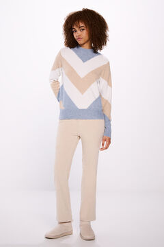 Springfield Suéter rayas chevron beige