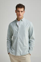Springfield Camisa algodón slub lisa verde